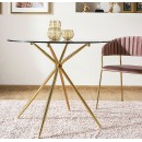 Стол обеденный SIGNAL AZALIA прозрачный/золотой 80