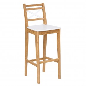 Стул барный Folium H750 (шпон дуба/белый)