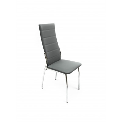 Стул ВВР Прага серый/хром, экокожа