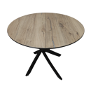 Стол обеденный круглый раздвижной Лион (черный/флагстаф) 900