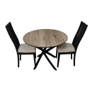 Стол обеденный круглый раздвижной Лион (черный/флагстаф) 900