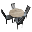 Стол обеденный круглый раздвижной Лион (черный/флагстаф) 900