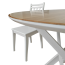 Стол обеденный круглый Лион (белый/дуб)