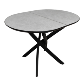 Стол обеденный раздвижной Лион (черный/розовый кварц) 1200