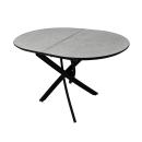 Стол обеденный раздвижной Лион (черный/розовый кварц) 1200