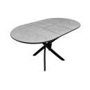 Стол обеденный раздвижной Лион (черный/розовый кварц) 1200