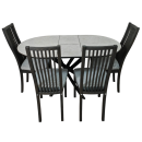 Стол обеденный раздвижной Лион (черный/розовый кварц) 1200